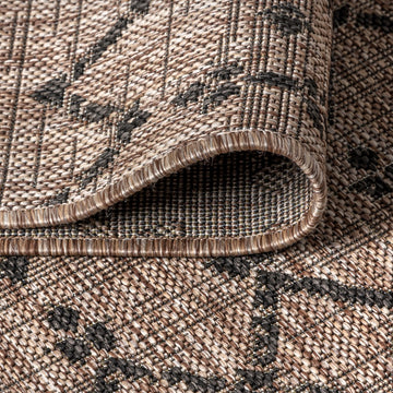 Ourika Moroccan Geometric Textured Weave Indoor/outdoor Square Rug